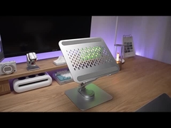 Soporte de aluminio ergonómico ajustable de plata del ordenador portátil del metal de 270*245*70M M con diseño ventilado