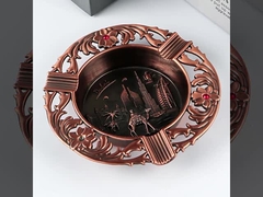 Cenicienta de bolsillo de metal cilíndrico personalizado con acabado de chapa