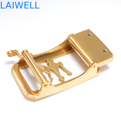 Hebilla del cinturón automática de acero inoxidable de encargo del color oro los 3.5Cm del diseño de Lucury de la moda