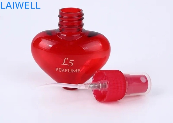 Jarros plásticos del ANIMAL DOMÉSTICO de perfume 40ML de la capacidad portátil de encargo en forma de corazón del espray con el tapón de tuerca