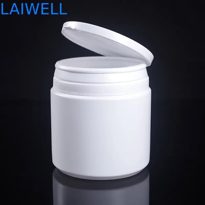 Envases de plástico redondos blancos modernos herméticos del HDPE de los tarros de leche en polvo de la botella 500ML del almacenamiento con el rasgón del casquillo