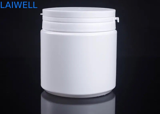 Envases de plástico redondos blancos modernos herméticos del HDPE de los tarros de leche en polvo de la botella 500ML del almacenamiento con el rasgón del casquillo