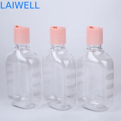 Envases de plástico reutilizables de las botellas transparentes de la loción del cuadrado del ANIMAL DOMÉSTICO de 73*41*145M M 250ML Eco para la organización casera