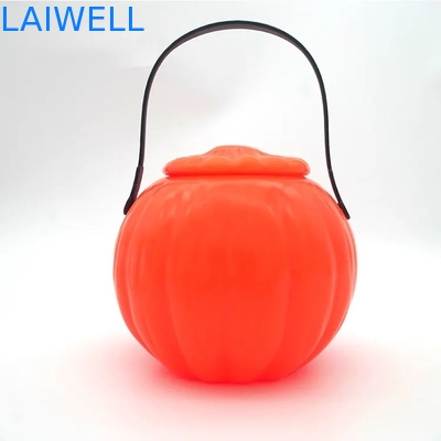 Cesta de encargo reutilizable del caramelo de la linterna del cubo de la calabaza de Halloween de los envases de plástico de los PP con la manija