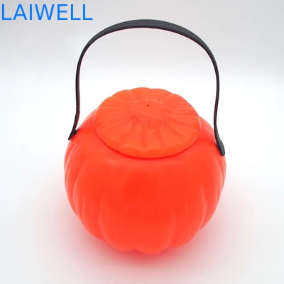 Cesta de encargo reutilizable del caramelo de la linterna del cubo de la calabaza de Halloween de los envases de plástico de los PP con la manija