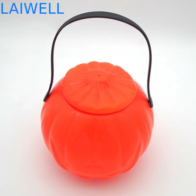 Cesta de encargo reutilizable del caramelo de la linterna del cubo de la calabaza de Halloween de los envases de plástico de los PP con la manija