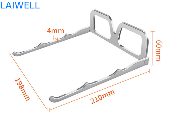 Cree el soporte de aluminio de plata plegable del ordenador portátil para requisitos particulares del metal del tenedor de la libreta de los vidrios