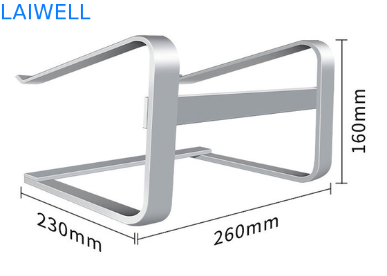 Soporte de escritorio de aluminio de plata del ordenador portátil del metal del peso ligero de 260*230*160M M