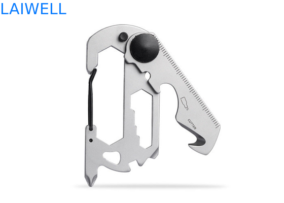 74*35*6MM Sableado de precisión 420 Acero inoxidable Mini Multipropósito de la tarjeta de herramienta EDC de plata de apertura de botellas de metal