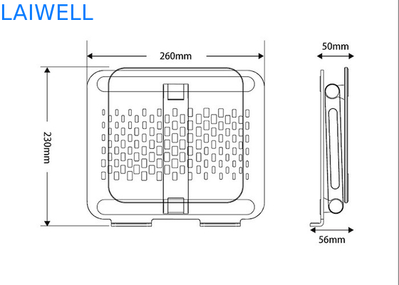 260*230*56MM elevador plegable de plata portátil de aluminio ajustable para computadoras portátiles
