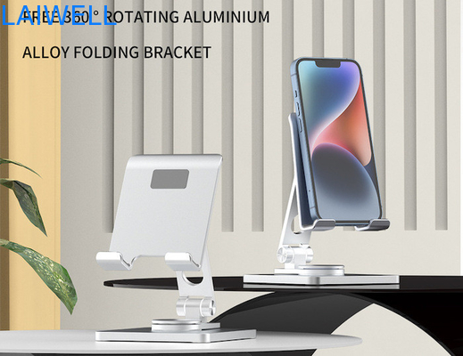 95*132*44MM Nuevo diseño de lujo portátil 360 grados de rotación plata aluminio plegable soporte de teléfono móvil