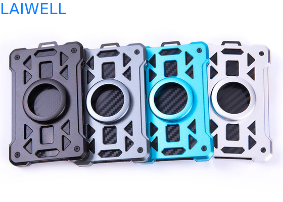 60*94*10MM Gris Carteras de RFID de aluminio personalizadas con AirTag y clip de acero