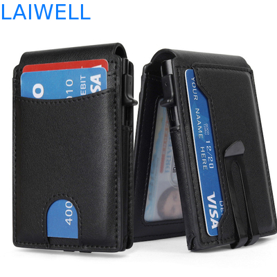 Monederos de tarjetas de aluminio de lujo multifunción personalizables para 12 tarjetas