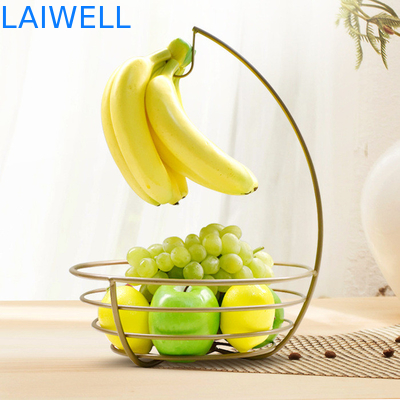 Alta venta de artículos de casa de metal 37 * 27CM Champagne horneado barniz de hierro Placa de frutas creativa con diseño personalizado