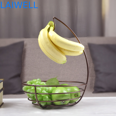 Alta venta de artículos de casa de metal 37 * 27CM Champagne horneado barniz de hierro Placa de frutas creativa con diseño personalizado