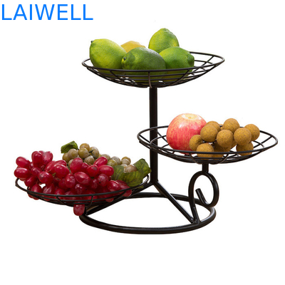 32 cm de altura horneado de hierro de metal negro de capas múltiples bandeja de hierro de frutas diseño personalizado para conveniencia