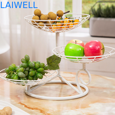 32 cm de altura horneado de hierro de metal negro de capas múltiples bandeja de hierro de frutas diseño personalizado para conveniencia