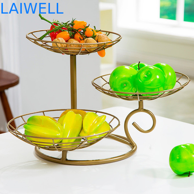 32 cm de altura horneado de hierro de metal negro de capas múltiples bandeja de hierro de frutas diseño personalizado para conveniencia