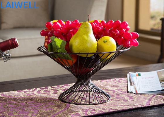 27.5*15*15CM Luxury Black Baking Varnish Iron Fruit Basket Metal Householdware Resistencia al calor y durabilidad a largo plazo