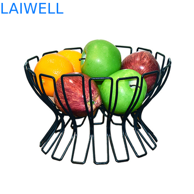 25*22*16CM Grabación con láser Logotipo negro horneado Arte de hierro europeo Cesta de frutas utensilios para el hogar de metal Para los requisitos del cliente