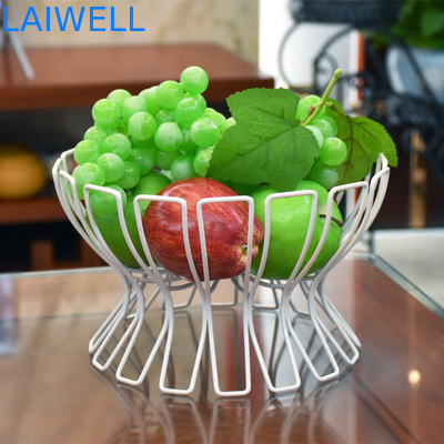 25*22*16CM Grabación con láser Logotipo negro horneado Arte de hierro europeo Cesta de frutas utensilios para el hogar de metal Para los requisitos del cliente
