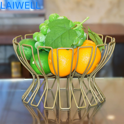 25*22*16CM Grabación con láser Logotipo negro horneado Arte de hierro europeo Cesta de frutas utensilios para el hogar de metal Para los requisitos del cliente