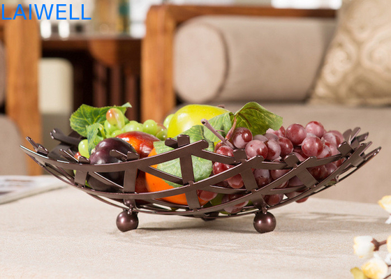 Artesanía de metal personalizada 35 * 9CM de bronce horneado de hierro creativo arte bandeja de frutas