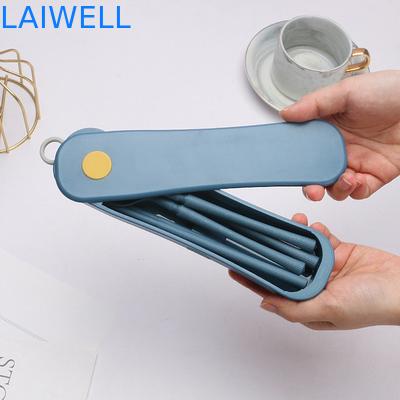 Pantallas de mesa ligeras portátiles sostenibles de 4 PC de color azul, biodegradables y ecológicas, hechas de fibra de paja de trigo respetuosa con el medio ambiente