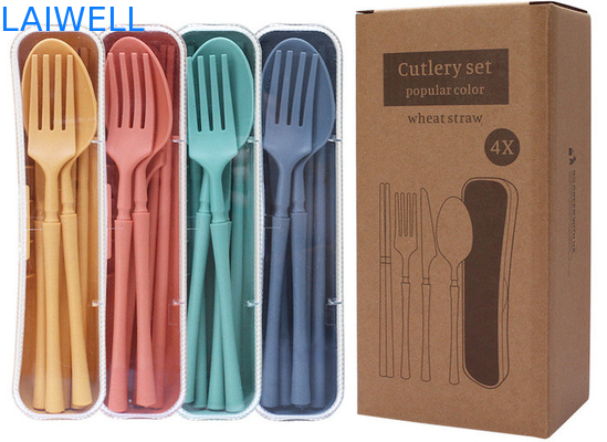 Conjunto de cubiertos plegables de 4 PC Resistente a altas temperaturas Accesorios de vajilla ecológicos hechos de fibra de paja de trigo Varios tamaños Ecológico y duradero