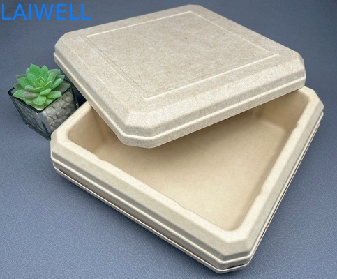 45*45*25MM Color beige Caja de equipaje sostenible EcoPack ligero Accesorios personalizados y reutilizables para embalajes ecológicos