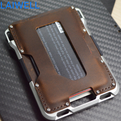 Término de entrega EXW Cartera de tarjeta de aluminio con banda de silicona y diseño de lujo