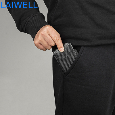 11.2*7.4*1.7cm Negro Porta tarjetas RFID de aluminio de alta capacidad Contiene hasta 12 tarjetas perfecto para viajes de negocios Diseño de lujo