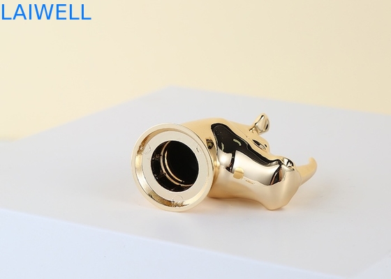 Tapones de perfume personalizables con diseño de animales, chapado en oro, aleación de zinc fundido a presión, aptos para la mayoría de los frascos de perfume