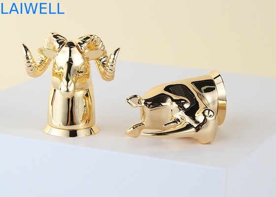 Tapones de perfume personalizables con diseño de animales, chapado en oro, aleación de zinc fundido a presión, aptos para la mayoría de los frascos de perfume