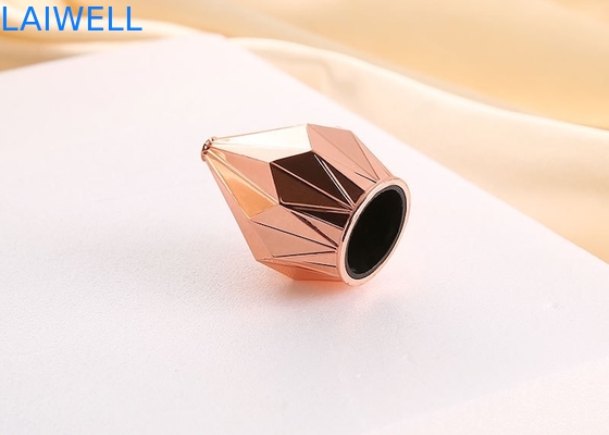 Tapa de botella de perfume de aleación de zinc dorada con forma de diamante única de lujo para tapas de botellas de fragancia, fundición a presión y mecanizado CNC