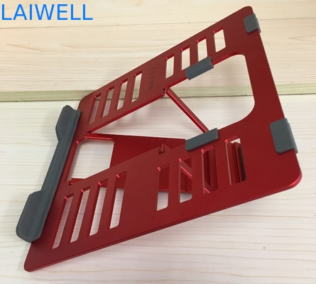 Soporte portátil Ipad del ordenador portátil del metal del peso ligero rojo del SGS 4m m que lee el soporte