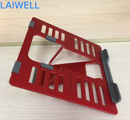 Soporte portátil Ipad del ordenador portátil del metal del peso ligero rojo del SGS 4m m que lee el soporte