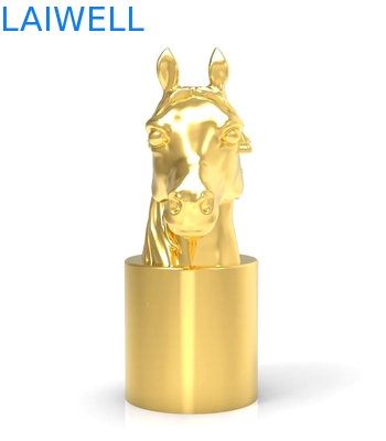 Acabamiento que platea eléctrico de caballo de la cabeza del diseño de perfume de la tapa decorativa de la botella