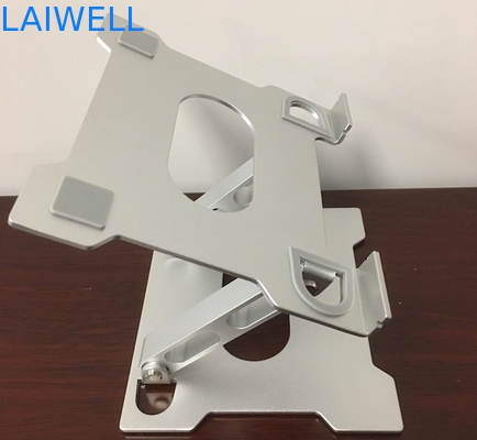 Tenedor plegable de aluminio de plata de enfriamiento de anodización de la tableta del soporte del ordenador portátil de 3.0m m