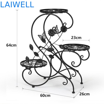 Estante de la planta del hierro de los 64*60*26cm/soporte de exhibición a prueba de herrumbre al aire libre de la planta del metal