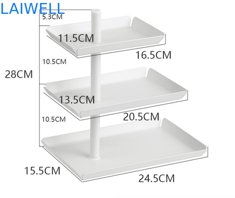 Hierro a prueba de herrumbre que sella la fruta Tray Metal Houseware Luxury de tres capas