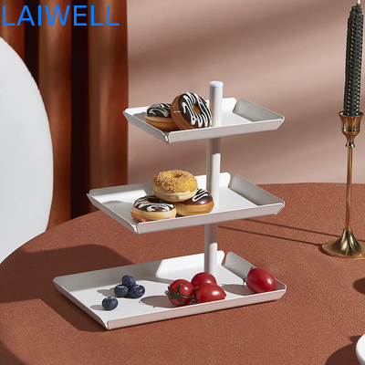 Hierro a prueba de herrumbre que sella la fruta Tray Metal Houseware Luxury de tres capas