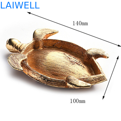 Creativo a presión el cenicero de la aleación del cinc del oro del cenicero de la tortuga del metal de la fundición 100*140m m