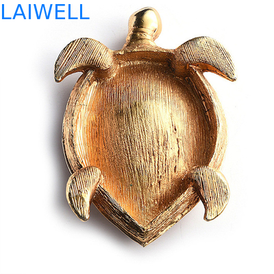 Creativo a presión el cenicero de la aleación del cinc del oro del cenicero de la tortuga del metal de la fundición 100*140m m