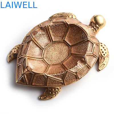 Creativo a presión el cenicero de la aleación del cinc del oro del cenicero de la tortuga del metal de la fundición 100*140m m