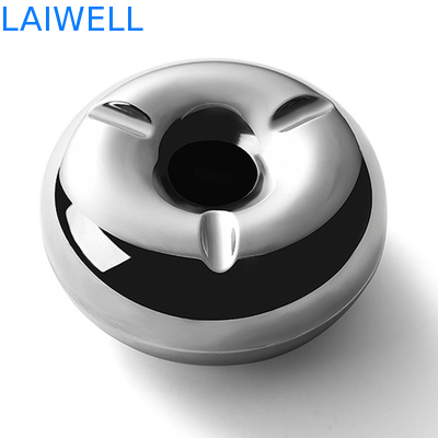 Cenicero portátil antiguo de plata brillante del 12cm Mini Pocket Ashtray Doughnut Shaped