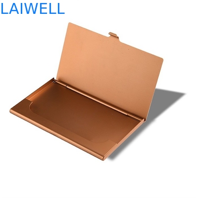 Moderno simplifique las carteras de aluminio de la tarjeta de 94*60m m que anodizan color oro