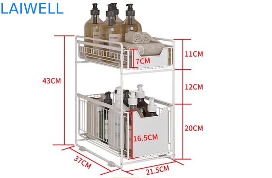 37L*21.5W*43Hcm estante de acero inoxidable del almacenamiento de la cocina de la grada de los artículos de cocina 2