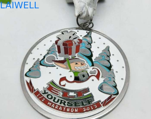 Pintura coloreada aleación del cinc de la medalla del metal del maratón del 1/2