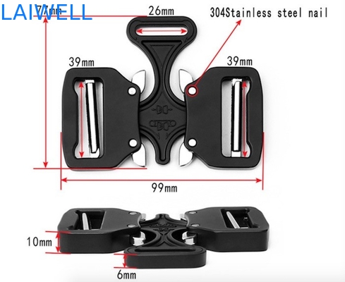 El negro unisex táctico de la hebilla del cinturón del metal del parte movible doble plateó 38M M